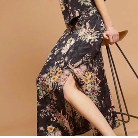Anthropologie Maeve Floral Boho Bohemian Tropical Maxi Skirt size 10 - Picture 1 of 9
